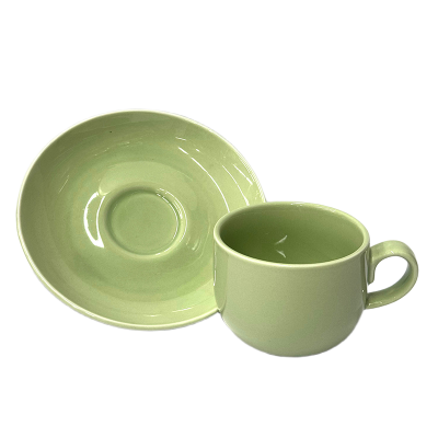 Picture of Ceramic Cup & Saucer Set – Ivory Green
