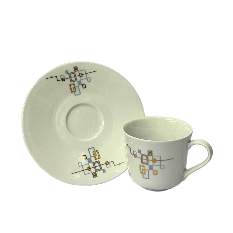 Picture of Ceramic Cup & Saucer Set – Geometric