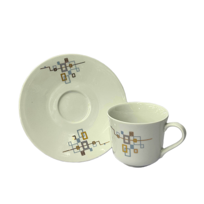 Picture of Ceramic Cup & Saucer Set – Geometric