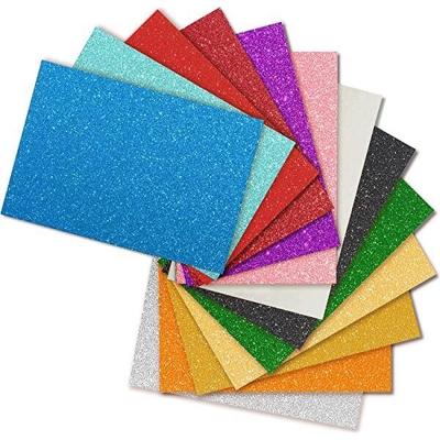 Picture of Craft Foam SELF ADHESIVE Glitter Foam Sheets A4 Pack of 10 Assorted 