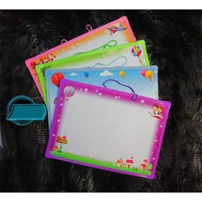Picture of 1pcs Double Faced White Board/Drawing Board And Alphabet Board For Kids - 34 Cm X 24 Cm Multicolor