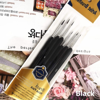 Picture of KeepSmiling 6pcs Detail Paint Brushes Artist Hook Line Brush Pen For Watercolor Paint Oil Painting For Beginners & Artists Black