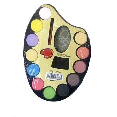Picture of Kids Small Palette Water Color Set 12 Color and Artist Paint Brush (Small size) Multicolor