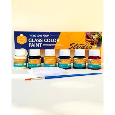 Picture of Keep Smiling Glass Color Studio Set of 6 Color 25ml +Free Brush Multicolor