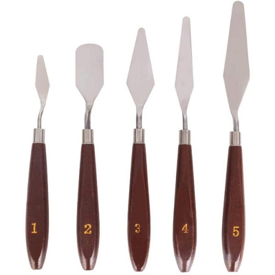 Picture of 5 Pieces Painting Stainless Steel Palette KnifeBrush Set 