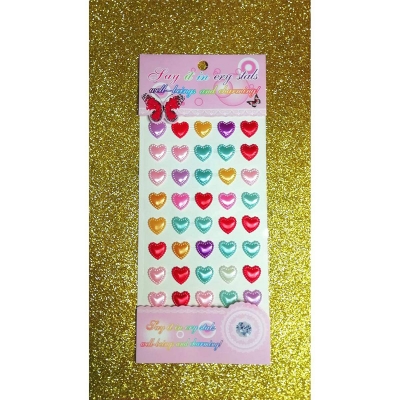 Picture of Crystal Deco Heart Shape Sticker 1set Multicolor
