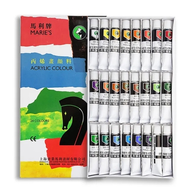 Picture of 24 Color Mary's Acrylic Paint Set (12ml)  Perfect for Artists and Students Easy to Use and Maintain Reliable and Durable Multicolor
