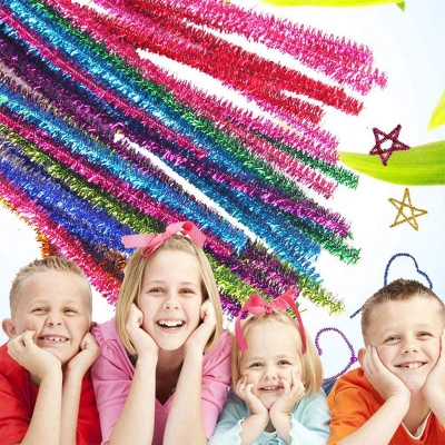 Picture of Glitter Creative Arts Chenille Stem Class Pack,6 mm x 12 Inch, Pack of 50pcs (Mix) 