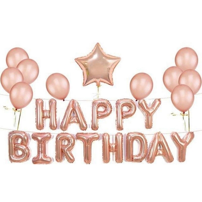 Picture of 24Pcs Happy Birthday/Party Decoration Ballons Golden