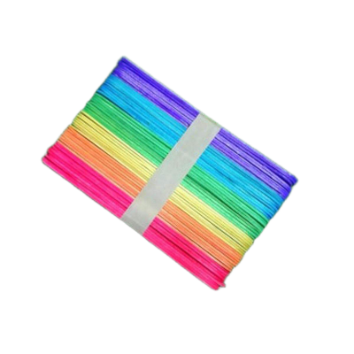 Picture of Crafts Coloured Wooden Ice Cream Sticks (50 Pieces Big size ) Multicolor