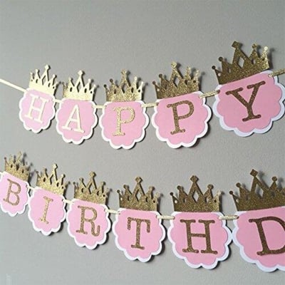 Picture of Happy Birthday Glitter Crown Banner 