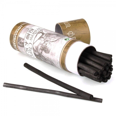 Picture of MARIES WILLOW CHARCOAL L135MM DIAM5-7MM 25 STICKS FOR SKETCH DRAWING Black