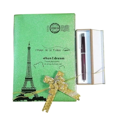Picture of China Large Special Gift Box 1 Glitter Notepad,1 Pen,1 pen Box,1 Ribbon Flower