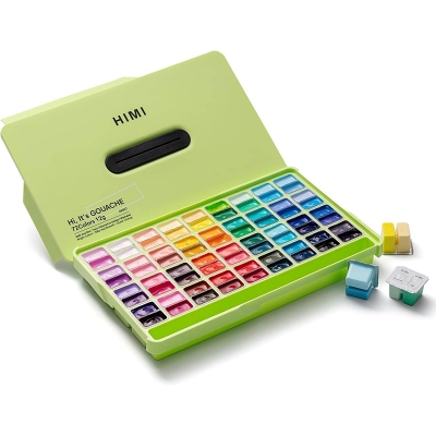 Picture of HIMI Twin Cup Jelly Gouache Paint Set 12ml 72 Colors Multicolor