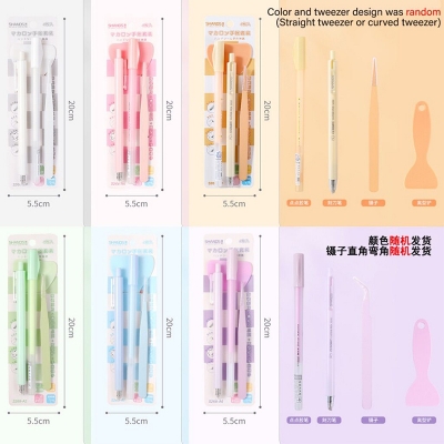 Picture of Journal Tools 4pcs Hand Account Tool Set Graver Dot Glue Pen Tweezers Shovel Student DIY Decorative Material For Scrapbooking Stationery Journal Tools Random color Multicolor