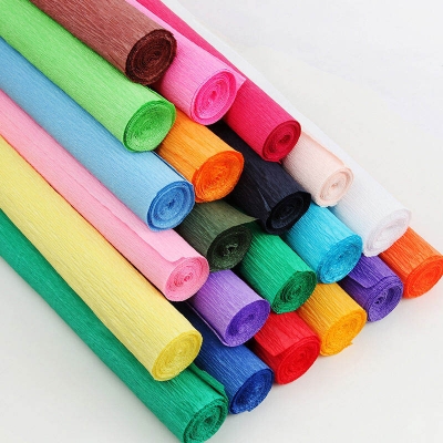 Picture of High Quality Rolled Edge Colorful Flower Wrapping Thickened Crepe Paper Roll for DIY Handicraft (1 Roll 250x50cm) 