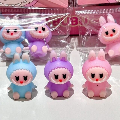 Picture of labubu eraser pencil topper set 3pcs Multicolor