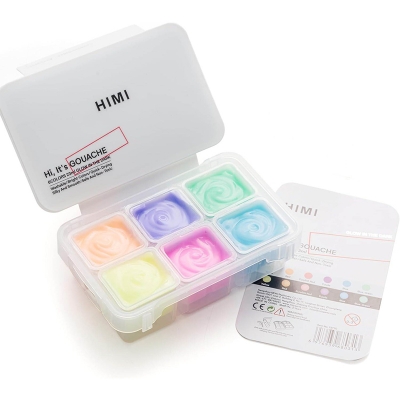 Picture of HIMI Glow in the Dark Jelly Gouache Paint Set – 6 Colors × 23 ml – Premium Glow Effect Art Paint for Students & Artists Multicolor