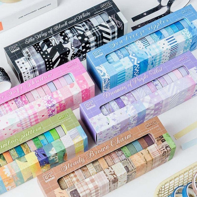 Picture of 20 Rolls of Thin Washi Tape Scrapbooking Supplies Journal Decoration Washitape Journal Decorative Tape Cinta Adhesiva Retro Masking Tape 