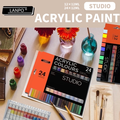 Picture of Lanpo 12 & 24 colors 12ml Acrylic Paints Artist Tubes Set for Children and Beginners 