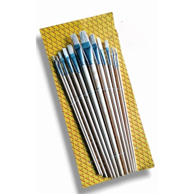 Picture of Professional Artist Flat Painting Brush set 12ps (Lion Brand) 1set