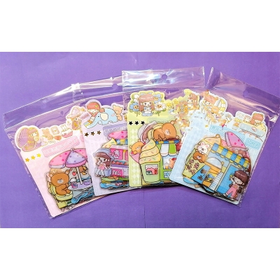 Picture of Cute Cartoon Themed PVC Waterproof Transparent Journal Stickers any 1 bag (40ps stickers) Multicolor