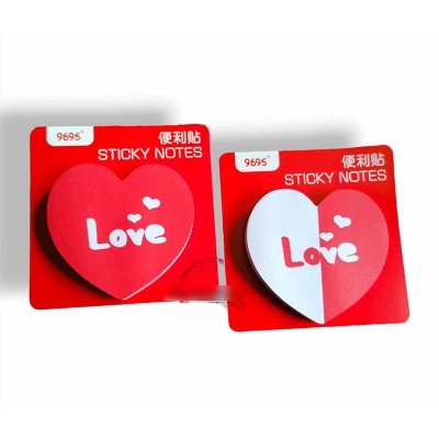 Picture of 75 Sheets Red Love Heart Shape Cute Sticky Notes Any 1 packet Multicolor