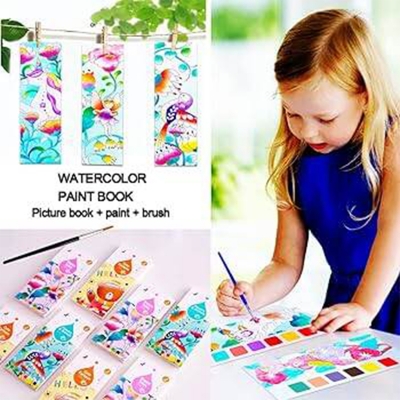Picture of Watercolor Notepad For Kids, Including 20 Sheets And A Painting Brush In One Book Random 1model