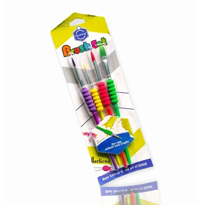 Picture of Keep Smiling Soft Grip Paint Brush Set 4pcs 1set