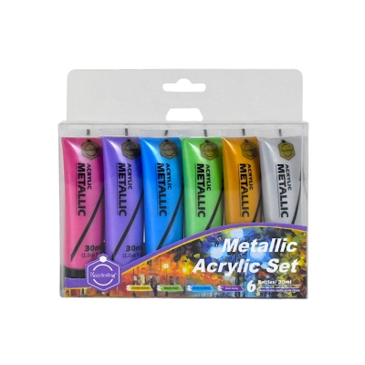 Picture of Keep Smiling Metallic Acrylic Paints 30ML Pack Of 6 Colors 1set