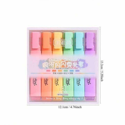 Picture of 6 color highlighter classic triangle marker pen 1 set 1Set