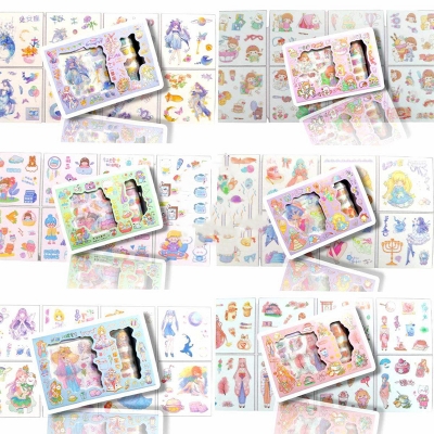 Picture of 8ps Stickers & 4ps Washi tape Set Box Multicolor