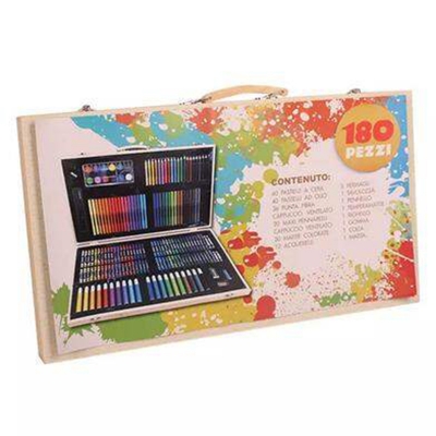 Picture of Professional Art Set 180 Pieces Deluxe Art Set in Wooden Case For Painting And Drawing Set Professional Art Kit 180ps set