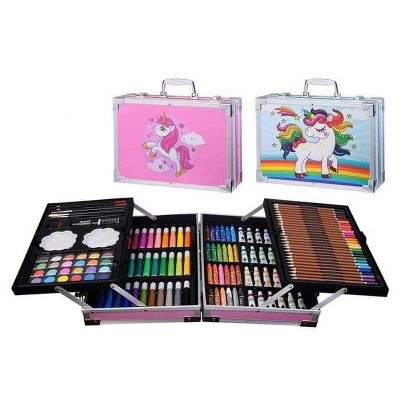 Picture of Unicorn Kids coloring Art Drawing Set and Craft Supplies Drawing and Painting Set for Boys Girls Children (145 Pcs Art Set) 