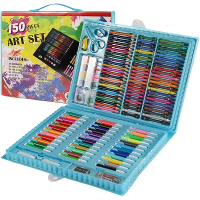 Picture of 150 Pcs Art Supplies for Kids, ANDEFINE Deluxe Kids Art Set for Drawing Painting and More with Portable Art Box, Coloring Supplies Art Kits Great Gift for Kids, Toddlers, Beginners 150ps set