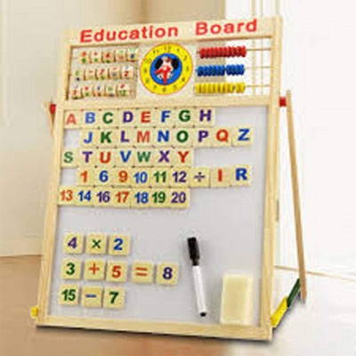 Picture of Kids Learning Aid Education Board With Magnetic White And Black Board (L 17.5inch x W 14inch) Education Board