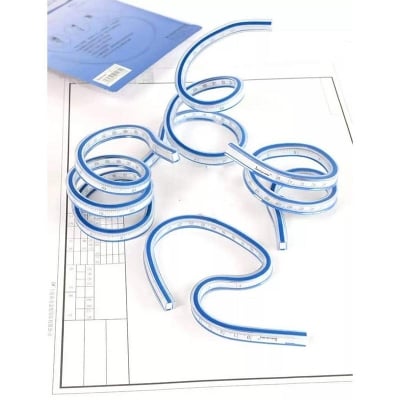 Picture of 24 Inch (60cm) Flexible Curve Ruler Flex Design Rule, Ideal for use in: engineering drawing, design graphics, garment design, all types of painting 60cm