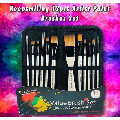 Picture of KeepSmiling Art Brush Sets Watercolor Oil Painting, Acrylic Artist Paint Brushes Set 12 pcs Multicolor