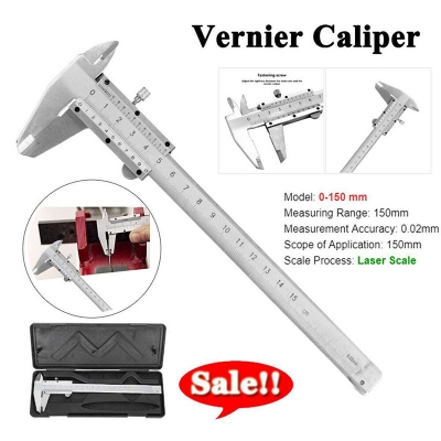 Picture of Carbon Steel Vernier Caliper 0-150 mm 0.02mm Accuracy Metal Micrometer Gauge Measuring Tool Steel