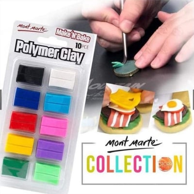 Picture of Mont Marte Make n Bake Polymer Clay Signature 100g (3.5oz) 10pc Multicolor