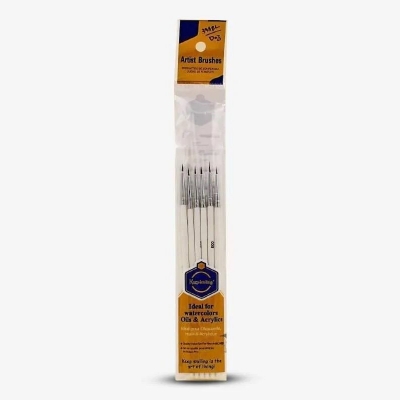 Picture of KeepSmiling Synthetic Hair Round Tip 0/00/000 Size Paint Brushes Pack of 6 Multicolor