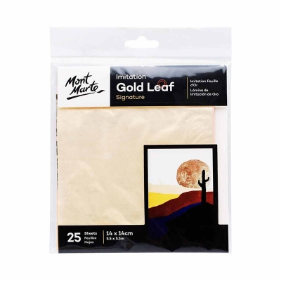 Picture of Mont Marte  Silver Leaf  / Goald Leaf 14x14cm 25 Sheet