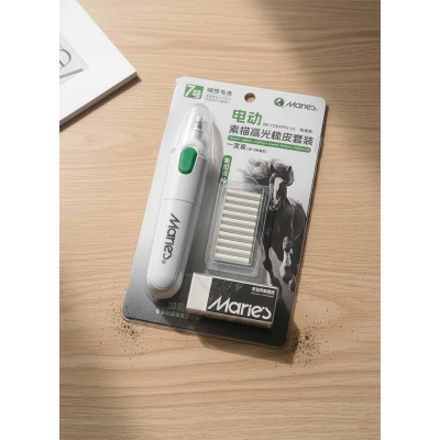 Picture of Marie's Electric Sketch Highlight Eraser Set - Battery Powered Eraser with 10 Refills & Kneaded Rubber Eraser Multicolor