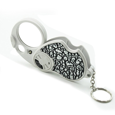 Picture of Double Lens LED Magnifying Glass Folding Keychain Handheld Illuminated Magnifies Pocket Size Lens Size (8x37mm, 20x12mm) Multicolor