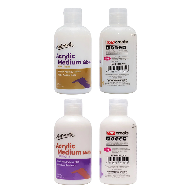 Picture of Mont Marte Acrylic Medium - Gloss/ Matte 135ml (4.6oz) 