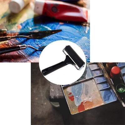 Picture of Rubber Brayer Roller for Printmaking Medium Size 1ps Black