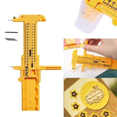 Picture of Nine Sea Compass Circle Cutter Paper Trimmer Spherical Cutting Tool 1cm-30cm Yellow