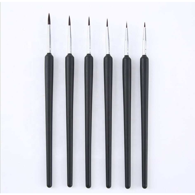 Picture of KeepSmiling 6pcs Detail Paint Brushes Artist Hook Line Brush Pen For Watercolor Paint Oil Painting For Beginners & Artists Black