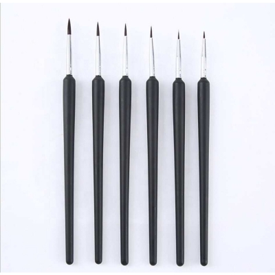 Picture of KeepSmiling 6pcs Detail Paint Brushes Artist Hook Line Brush Pen For Watercolor Paint Oil Painting For Beginners & Artists Black