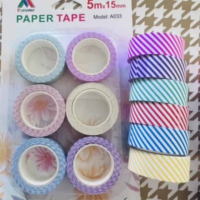 Picture of 4 Different Design Craft Paper Tape( Pack of 6) 